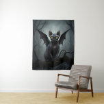 Goth Black Elf Sphynx Cat Art Bat Wings Wall Deco Wandteppich<br><div class="desc">Verschaffen Sie Ihren Raum mit unserer Goth Elf Sphynx Cat Art Bat Wings Halloween Tapestry Wall Decor. Mit einer schwarzen Elf Sphynx Katze mit Fledermausflügeln in einem Spuk Waldkunstwerk. Die Elf Sphynx ist eine Hybridkreuzrasse zwischen der Sphynx-Katze und der American Curl Breed und ist eine gekraubte, haarlose Ohrkatze mit elfähnlichen...</div>