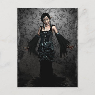 Goth Black Postcard Postkarte