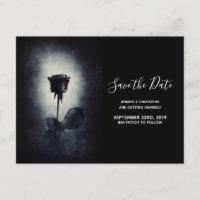Goth Black Rose Bloody Petal Wedding Save the Date