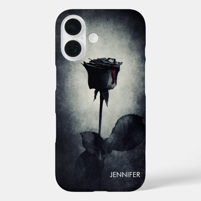 Goth Black Rose Dripping Blood Macabre Case-Mate iPhone Hülle (Rückseite)