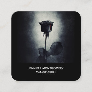 Goth Black Rose Dripping Blood Macabre Quadratische Visitenkarte