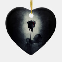 Goth Black Rose Dripping Blood Macabre Wedding