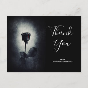 Goth Black Rose tropfendes Blut Makaber Danke Postkarte