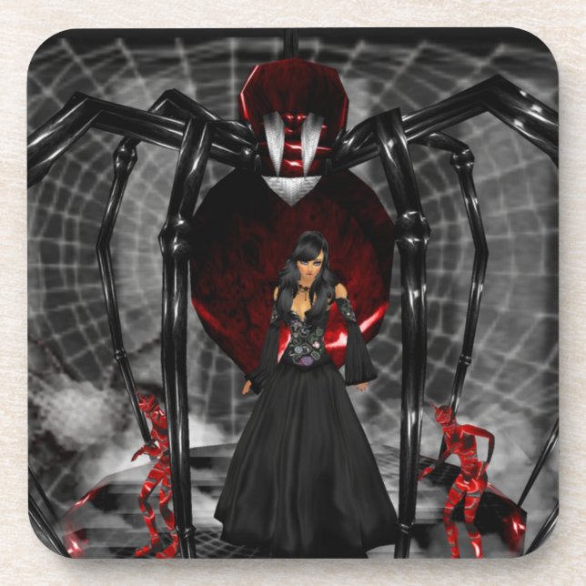 Goth Black Spider Untersetzer (Vorderseite)