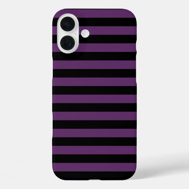 Goth Black und Lila Stripes Case-Mate iPhone Hülle (Rückseite)