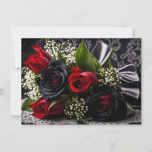 Goth Black und Rote Rosen Bouquet Valentine