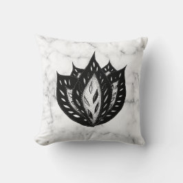 Goth Blume abstrakt Schwarz-Weiß-Monochrome Kissen