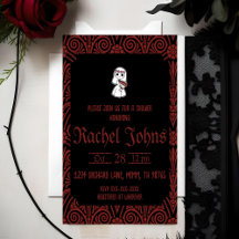 Goth Brautparty Skeleton Einladung