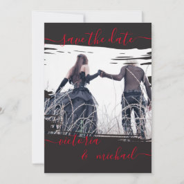 Goth Brush Wedding Foto Save the Date Einladung