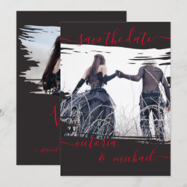 Goth Brush Wedding Foto Save the Date Einladung