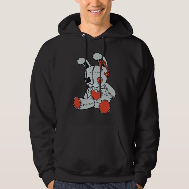 Goth Bunny Cute Gothic Bunny Red Heart Halloween C Hoodie (Vorderseite)