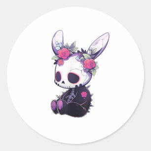 Goth Bunny Gothic Outfit Niedlich E-Girl Kawaii Ra Runder Aufkleber