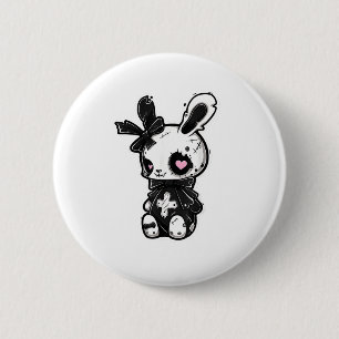 Goth Bunny Kawaii Rabbit E-Girl Niedlich Gothic Ou Button