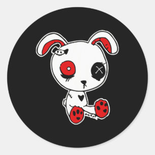 Goth Bunny Lazy Halloween Kostüm Beängstigend Goth Runder Aufkleber