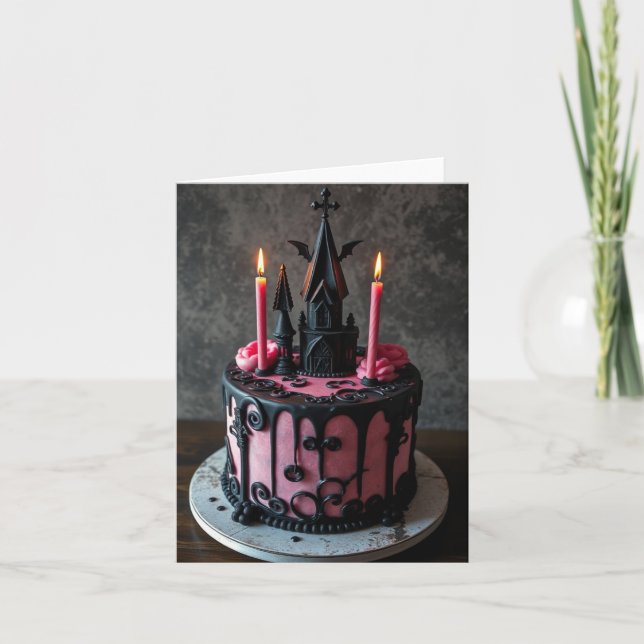 Goth Cake Feiertagskarte (Vorderseite)