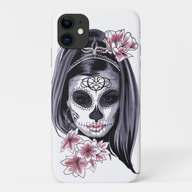 Goth Candy Skull Skeleton Girl Case-Mate iPhone Hülle (Rückseite)