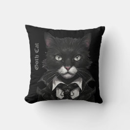 Goth Cat cushion gothion Black Whimsygoth Kissen