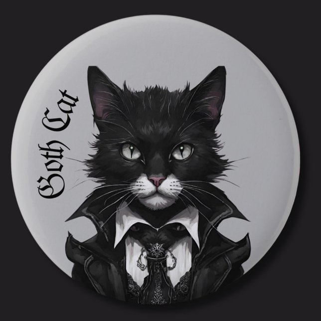 Goth cat Gothic grunge Witchy Button (Von Creator hochgeladen)