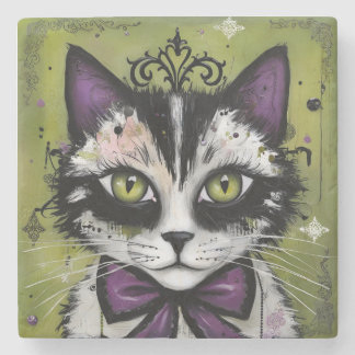 Goth Cat Steinuntersetzer