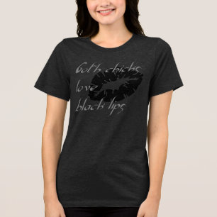 Goth Chicks Liebe Black Lips Halloween Spaß Tri-Blend Shirt