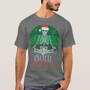 Goth Christmas Punk Weihnachtsmannmütze Skeleton Y T-Shirt