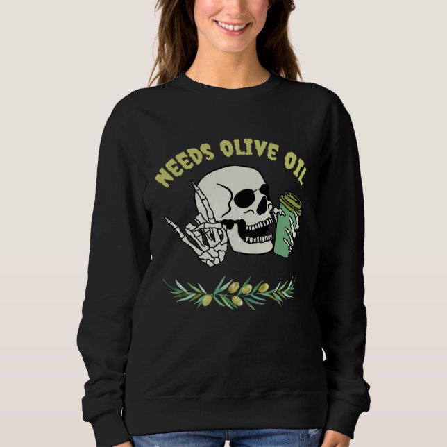 Goth Coffee Drinker Gothic Funny Keto Needs Olive  Sweatshirt (Vorderseite)