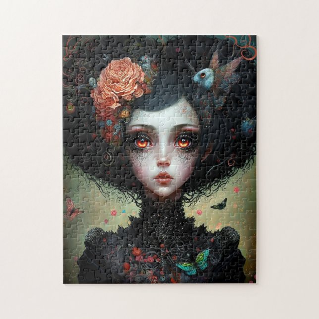 Goth Creepy Niedlich Girl Gothic Puzzle (Vertikal)