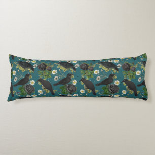 Goth Crows & Black Rose Tief Aquamarines Muster Seitenschläferkissen