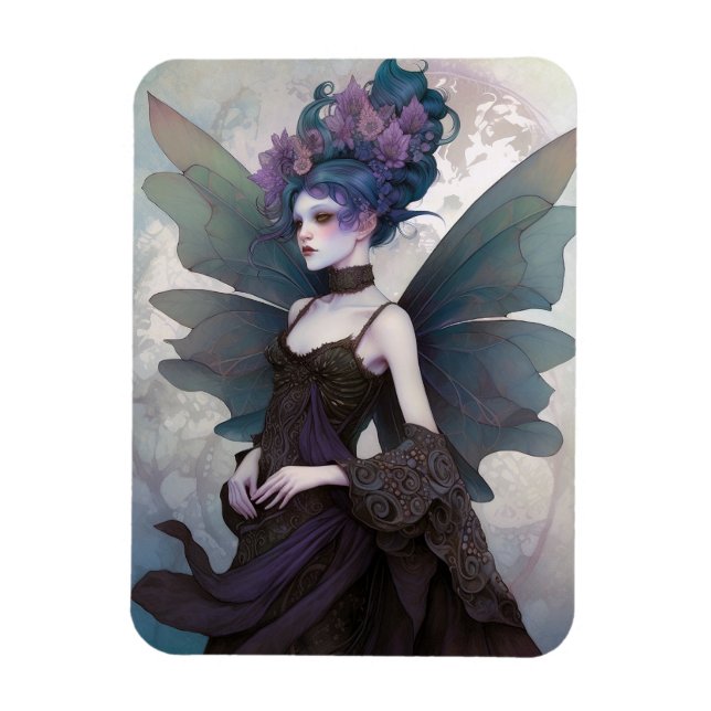 Goth Dark Fairy Girl Fantasy Art Magnet (Vertikal)