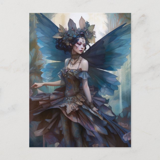 Goth Dark Fairy Girl Fantasy Art Postkarte (Vorderseite)