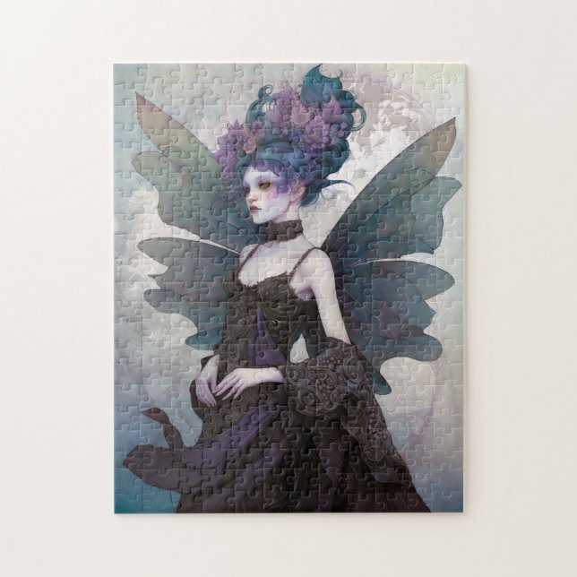 Goth Dark Fairy Girl Fantasy Art Puzzle (Vertikal)