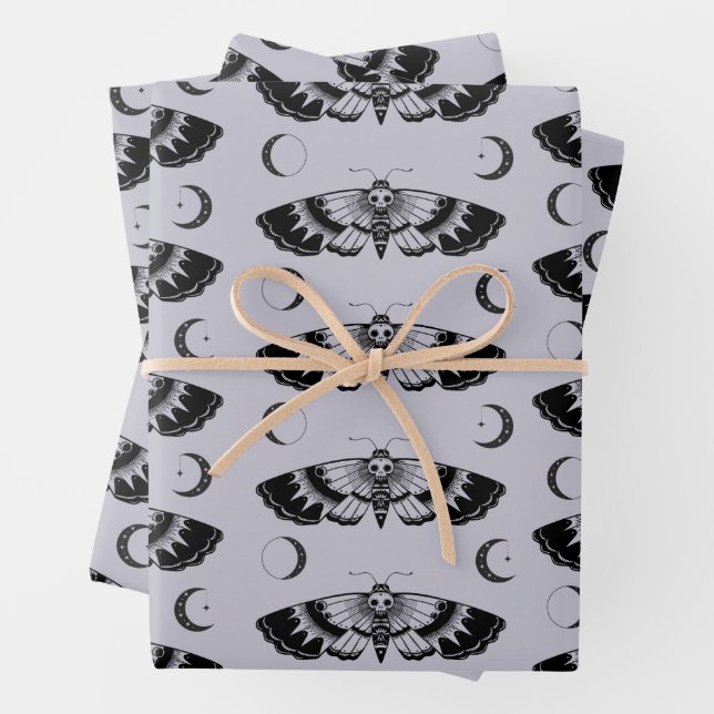 Goth Death's Head Falkmoth Geschenkpapier Set (Beispiel)