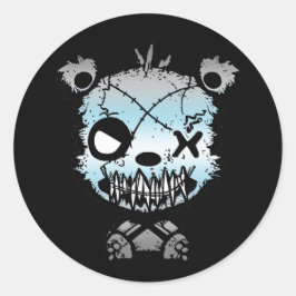 Goth Demiboy Pride Flag gefärbter Bär Runder Aufkleber