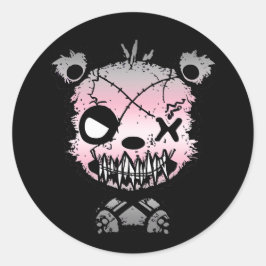 Goth Demigirl Pride Flag farbiger Bär Runder Aufkleber