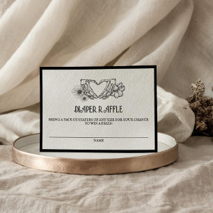 Goth Diaper Raffle Babydusche Skull & Blume Begleitkarte