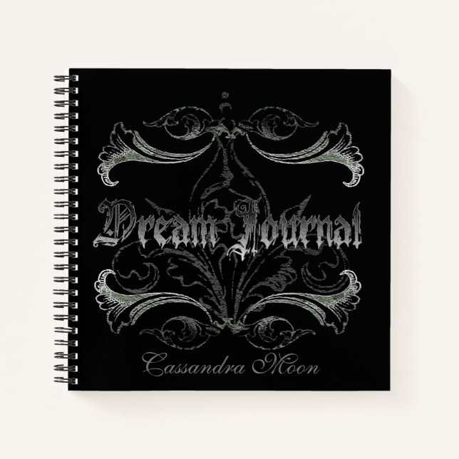 Goth Dream Journal Personalisiert Notizbuch (Vorderseite)