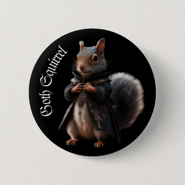 Goth Eichhörnchen Gothic grunge Witchy Button (Vorderseite)