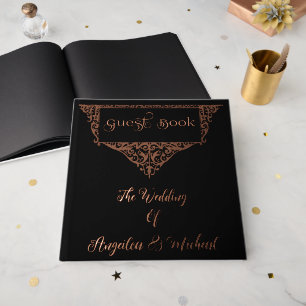 Goth, eleganter Vintager Foil Gästebuch