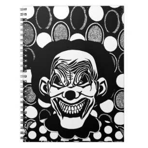 Goth Evil Monster gruselig Clown Beängstigend Circ Notizblock