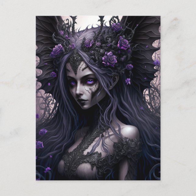 Goth Fairy Dark Fantasy Art Postcard Postkarte (Vorderseite)