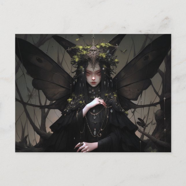 Goth Fairy Girl Fantasy Art Postkarte (Vorderseite)