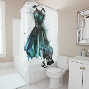Goth Fashion Aquamarines Kleid mit hohen Hefen A Duschvorhang