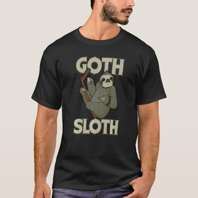 Goth Faultier Gothic Emo Süße Faultiere T-Shirt (Vorderseite)