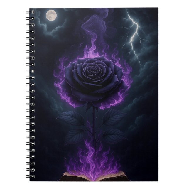 Goth Flame Rose Notizblock (Vorderseite)