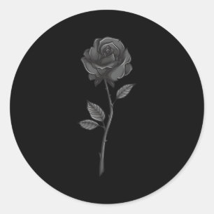 Goth Floral Black Rose Blume Runder Aufkleber