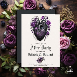 Goth Floral Heart Deep Amethyst Lila nach dem Part Begleitkarte