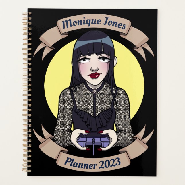 Goth Gamer Girl Planner Planer (Vorderseite)