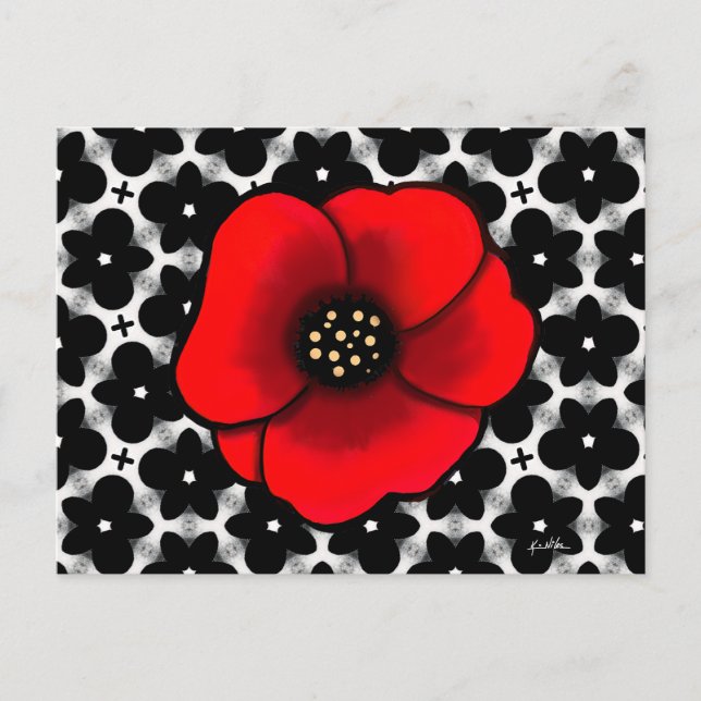 Goth Garden Mohn Postkarte (Vorderseite)