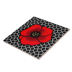 Goth-Garten-Mohn-Untersetzer Fliese