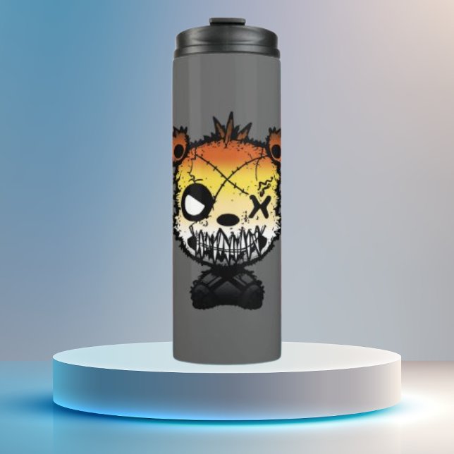 Goth Gay Bear Pride Flag farbiger Bär Thermosbecher (Von Creator hochgeladen)